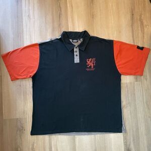 Harley Davidson Motorcycles Men’s 2XL Short Sleeve Polo Shirt Black Orange